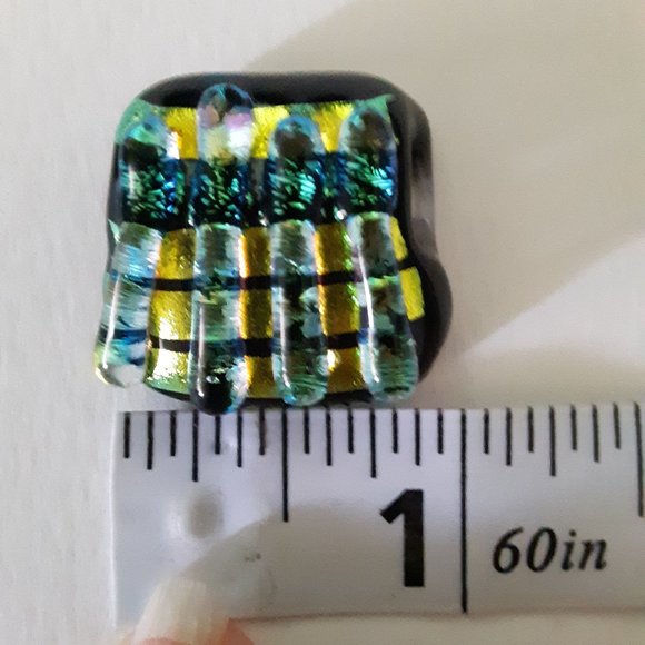 Dichroic Fused Glass Pendant - Picture 4 of 7